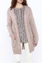 Beige Cable-knit Cardigan