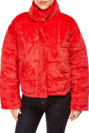  Cropped Faux Fur Puffer Jacket
