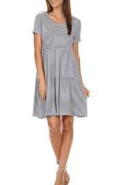  Pinstripe Tiered Dress