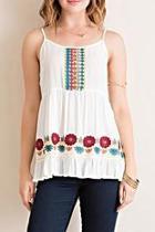  Colorful Embroidery Tank