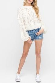  Balloon-sleeve Sweater, Ivory