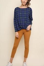  Plaid Gathered Top