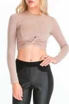  Knotted Cropped Sweater
