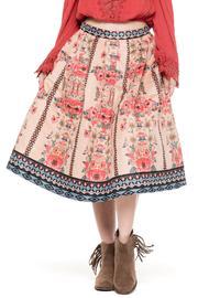  Floral Suede Skirt