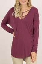  Lace Up Modal Top