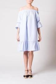  Striped Puff Sleeve Dress