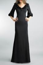  Black Applique Gown