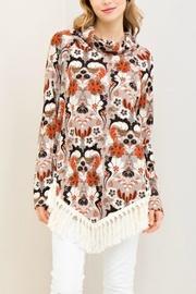  Fringe Cowl-neck Top