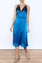  Blue Silk Midi Dress