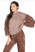  Ruffled Sleeve Pullover