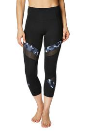  Camo & Mesh Detail Crop Leggings