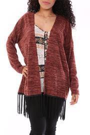  Rust Fringe Cardigan