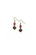  Coral Turquoise Drop Earrings