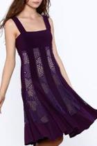  Purple Sleeveless Swing Dress