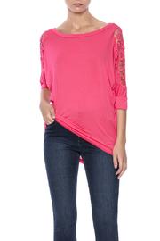  Fuchsia Lace Sleeve Top