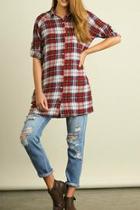  Plaid Pockets Tunic