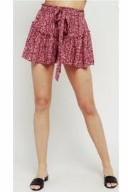  Burgundy Print Shorts