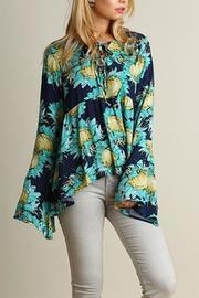  Teal Sunflower Top