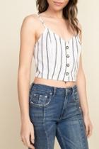  Button Front Crop Top