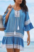  Ladies Cover Up Lace With Trim Cotton - Beach Dress 3 Colors