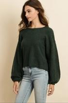  Soft-bubble Sleeve Sweater