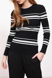  Stripe Ribbed Sweater Top
