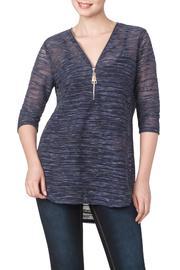  Denim Zip Front Top