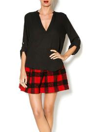  Black Collarless Blouse