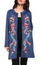  Peacock Suede Embroidery Jacket
