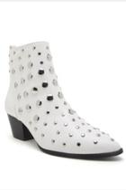  White Studded Bootie