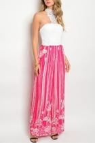  Ivory Fuchsia Jumpsuit