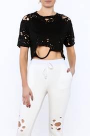  Black Destroyed Crop Top