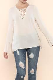 Lace-up Bell Sleeve Top