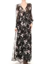  Chiffon Wrapped Maxi-dress