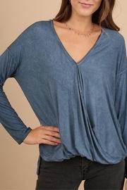  Blue Surplice Top