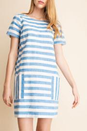  Stripe Blue Shift Dress