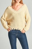  Oversize Frayed Sweater