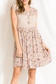  Smocked-waist Floral Dress