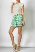  Green Flower Shorts