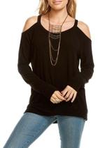  Cold Shoulder Raglan V-neck