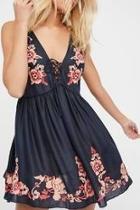  Midnight Blue Embroidered Dress