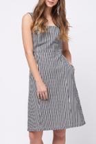  Back Knot Striped Dress