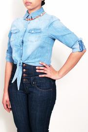  Denim Tie Top