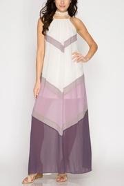  Color-blocked Maxi Dress