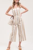  Buttoned Stripe Jumpsuit