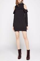  Cold-shoulder Mock-turtleneck Dress
