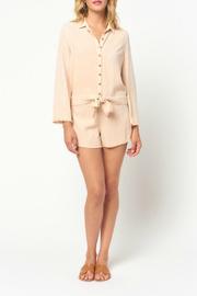  Fringed Slv Tie Bottom Buttondown