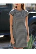  Micro-stripe T-shirt Dress