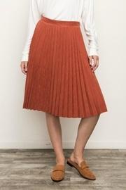  Pleated Suede Skirt