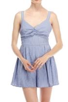  Tie-back Striped Romper
